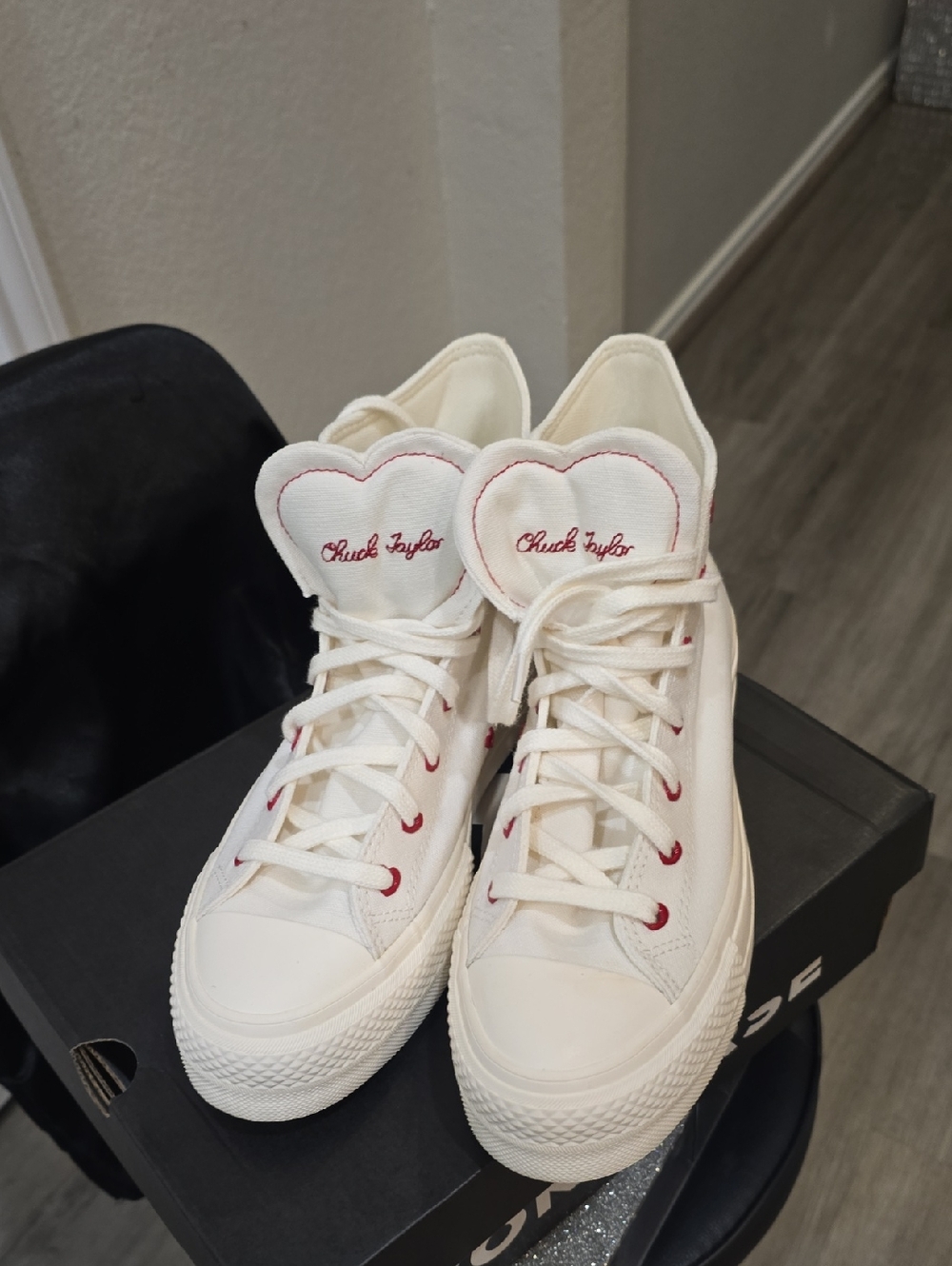 Converse Chuck Taylor All Star Hearts Hi Lift VDay Shoes - Picture 9 of 11